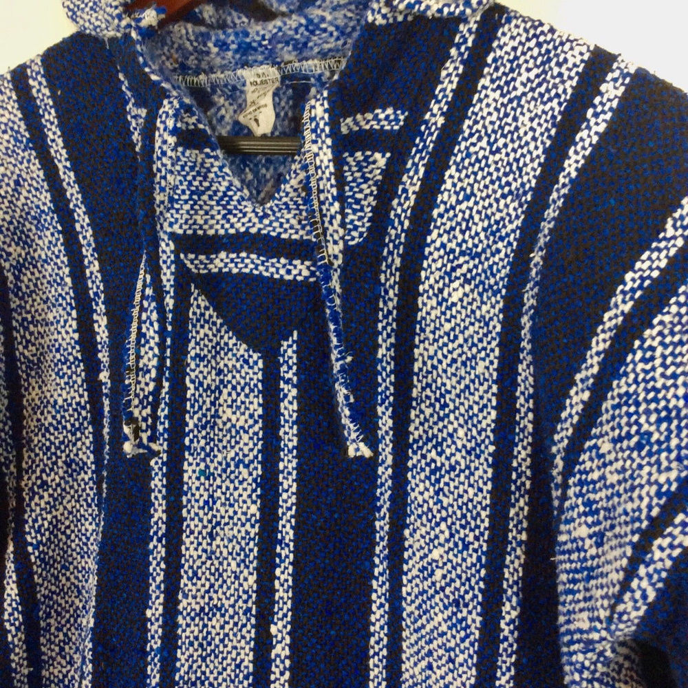 ❌SOLD❌Men's Vintage Baja Hoodie Poncho Drug Rug M - Picture 2 of 4